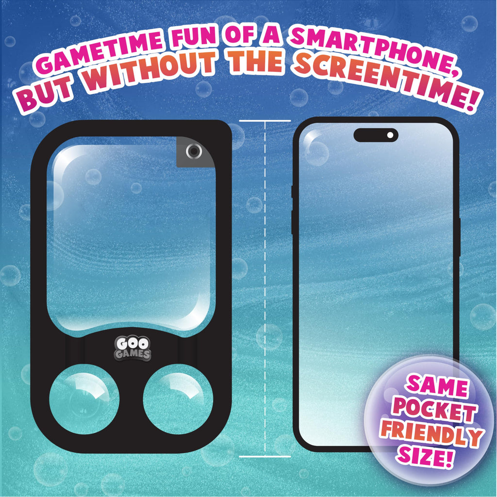 GooGames Arcade Hand-Held Water Game with Glitter, Non-Toxic Travel Toy