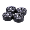 GoolRC 4-Pack 1/10 Scale Drift Car Tires – Hard Compound, Replacement for Traxxas HSP Tamiya HPI Kyosho (Titanium)