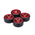 GoolRC 4-Pack Hard Plastic Drift Tires for 1/10 Scale RC Cars – Red, 61mm Diameter, 12mm Hex