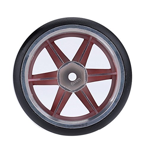 GoolRC 4-Pack Hard Plastic Drift Tires for 1/10 Scale RC Cars – Red, 61mm Diameter, 12mm Hex