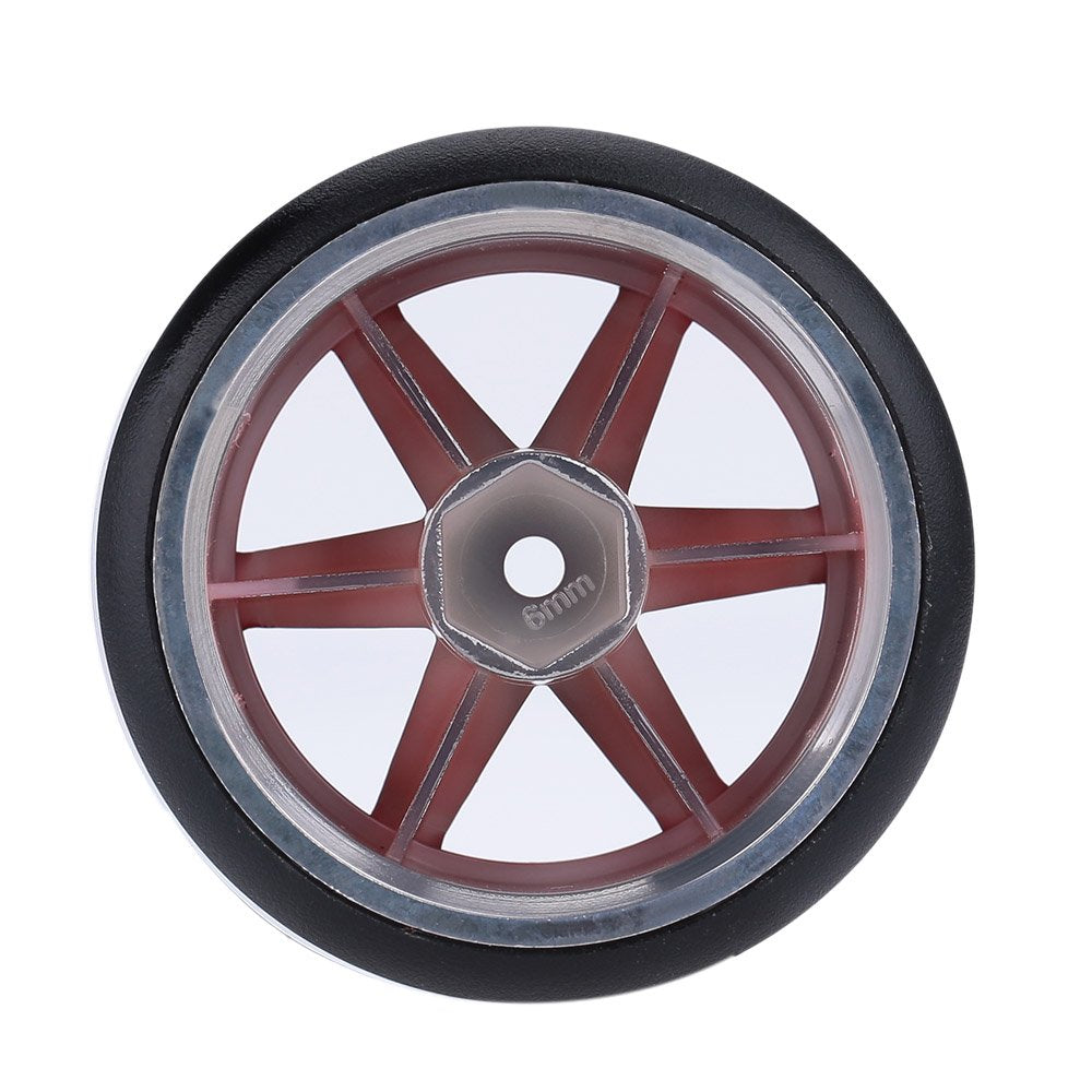 GoolRC 4-Pack Hard Plastic Drift Tires for 1/10 Scale RC Cars – Red, 61mm Diameter, 12mm Hex