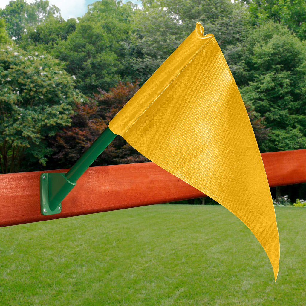 Gorilla Playsets 09-1014-Y Flag Kit & Base – Yellow, 16-Inch Pole for Wooden Playsets