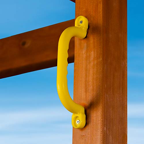 Gorilla Playsets Yellow Plastic Safety Handles for Swing Sets – Durable Polyethylene Pair with UV Coating