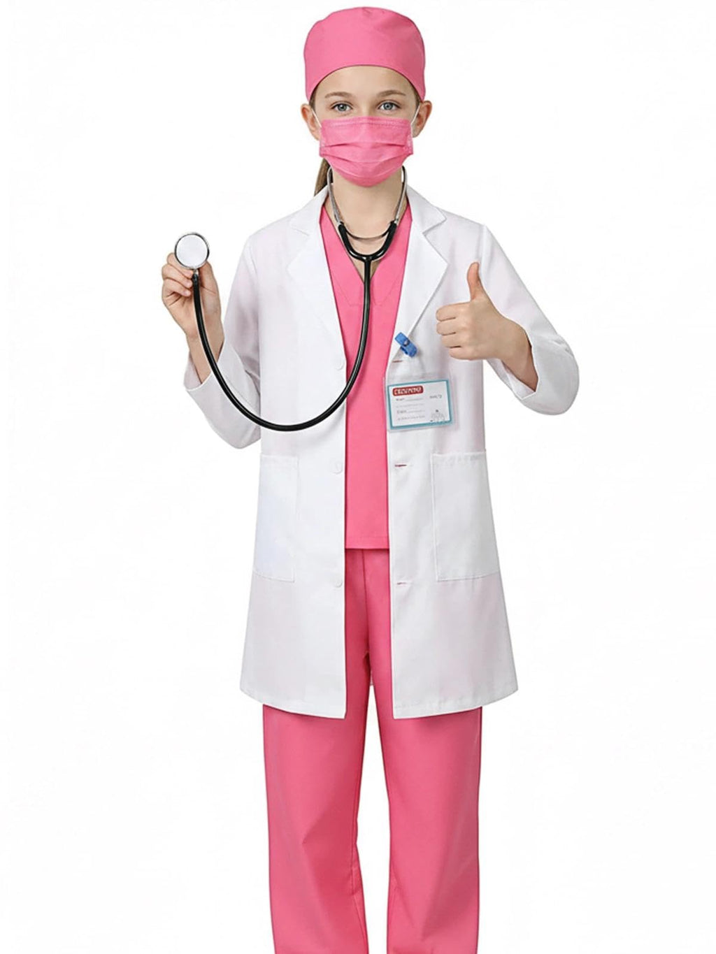 Gorkonpy Kids Doctor Costume Set with Lab Coat and Accessories for Ages 3-12