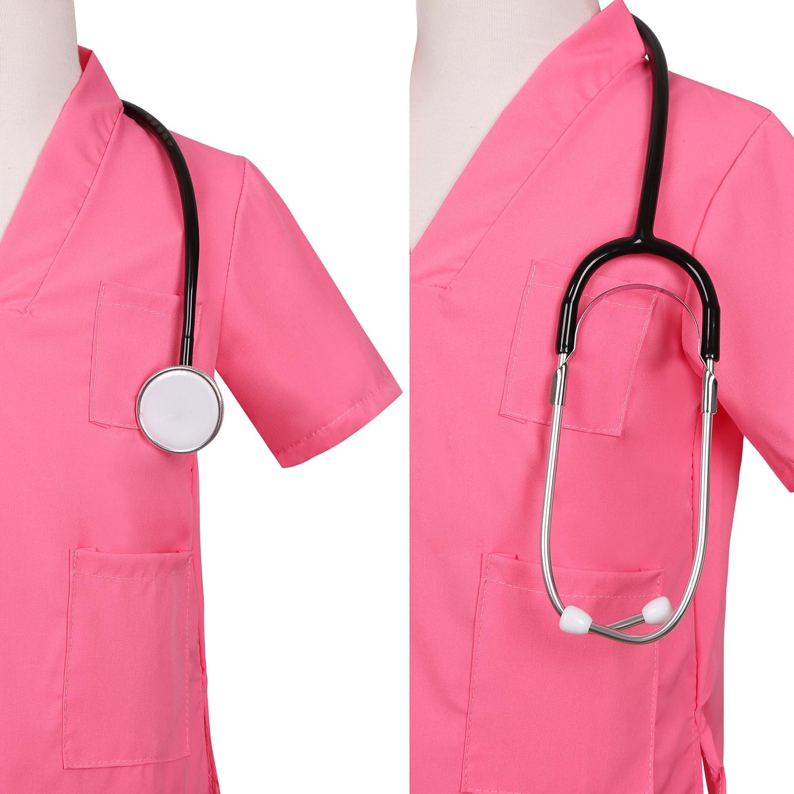 Gorkonpy Kids Doctor Costume Set with Lab Coat and Accessories for Ages 3-12