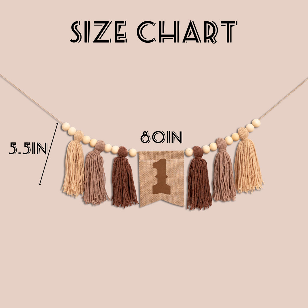 Gostman Cowboy First Birthday High Chair Banner – Brown Cowboy-Themed 1st Birthday Decor for Baby Boy's Highchair