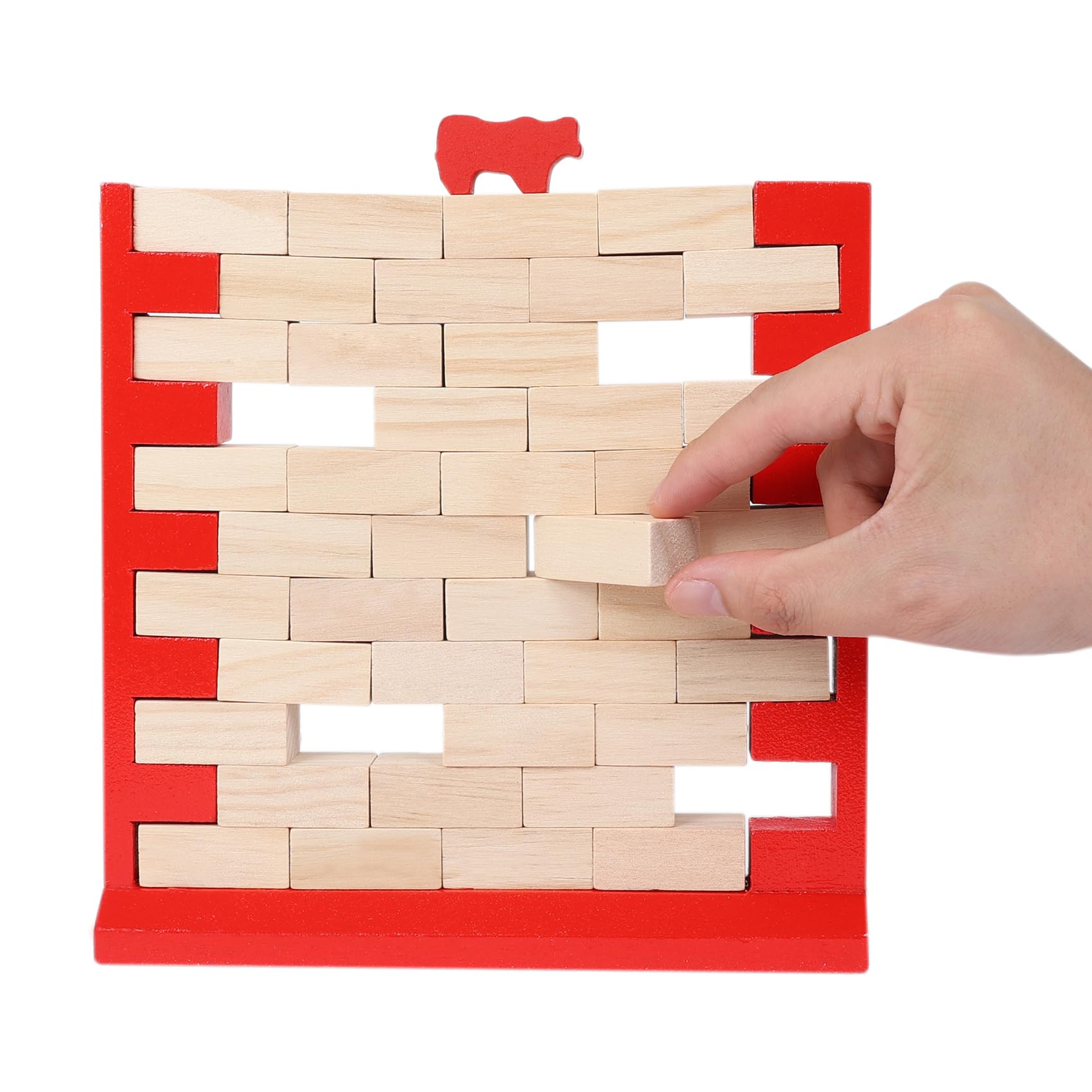 GOTHINK Brick Wall Game – Wooden Stacking Game for Family Game Night, Ages 3+