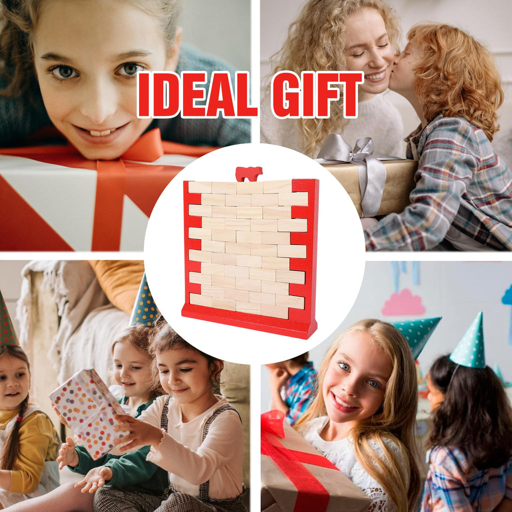 GOTHINK Brick Wall Game – Wooden Stacking Game for Family Game Night, Ages 3+