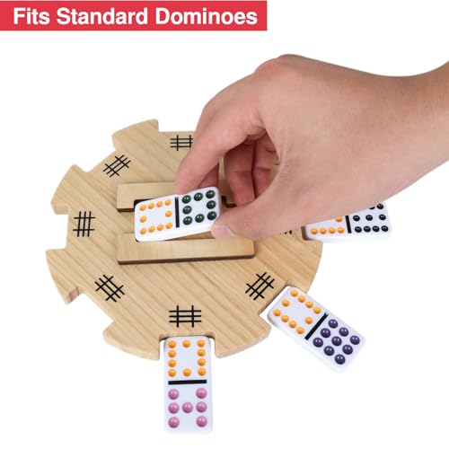GOTHINK Mexican Train Dominoes Accessories Set – Pine Hub, 9 Metal Markers, Score Pads