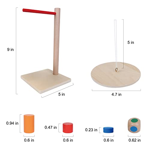GOTHINK Wooden Balancing Pendulum Game – 42-Piece Montessori Stacking Toy for Kids & Adults