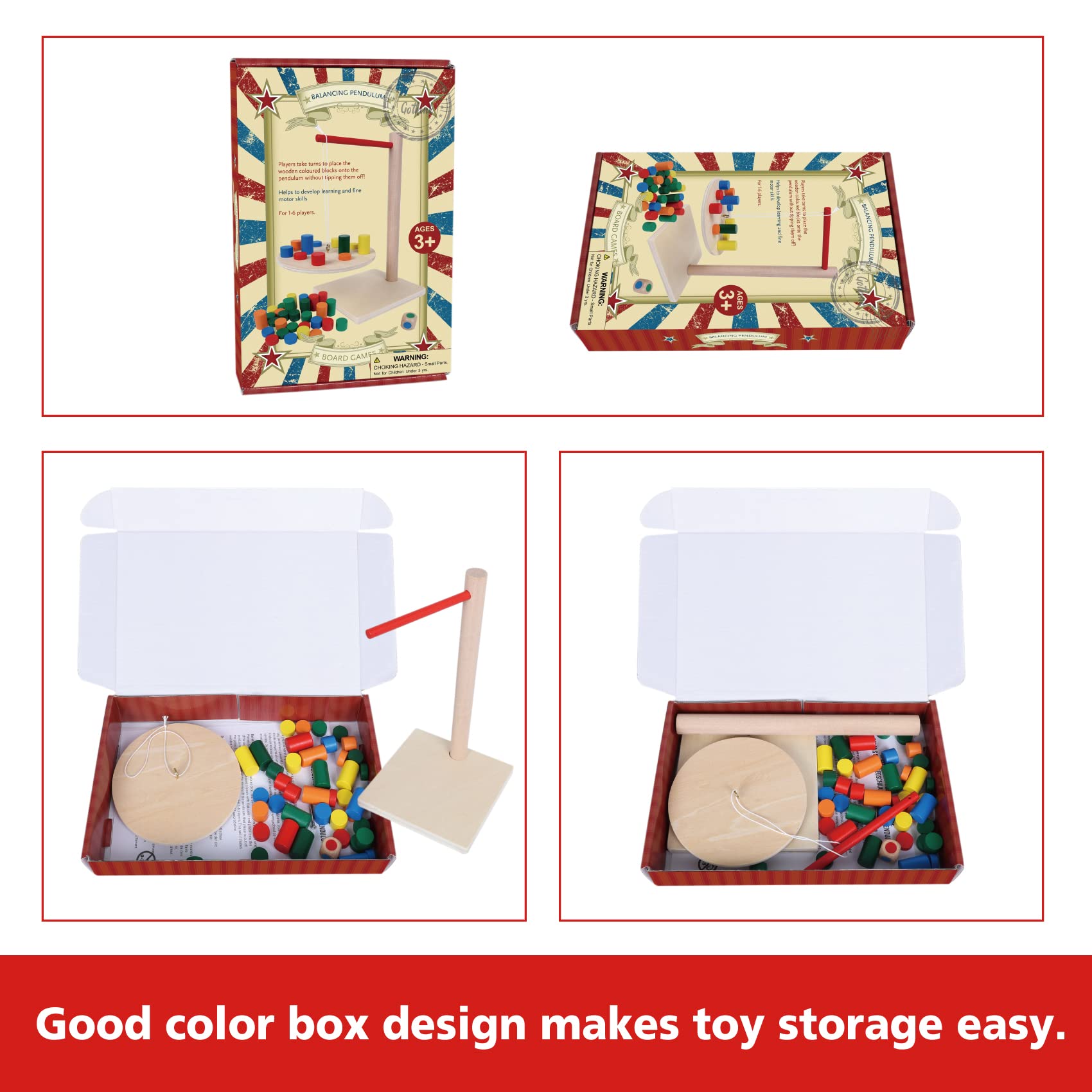 GOTHINK Wooden Balancing Pendulum Game – 42-Piece Montessori Stacking Toy for Kids & Adults