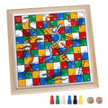 Gothink Wooden Snakes and Ladders – 13 Inch Classic Board Game, FSC Certified Pine, Ages 3+