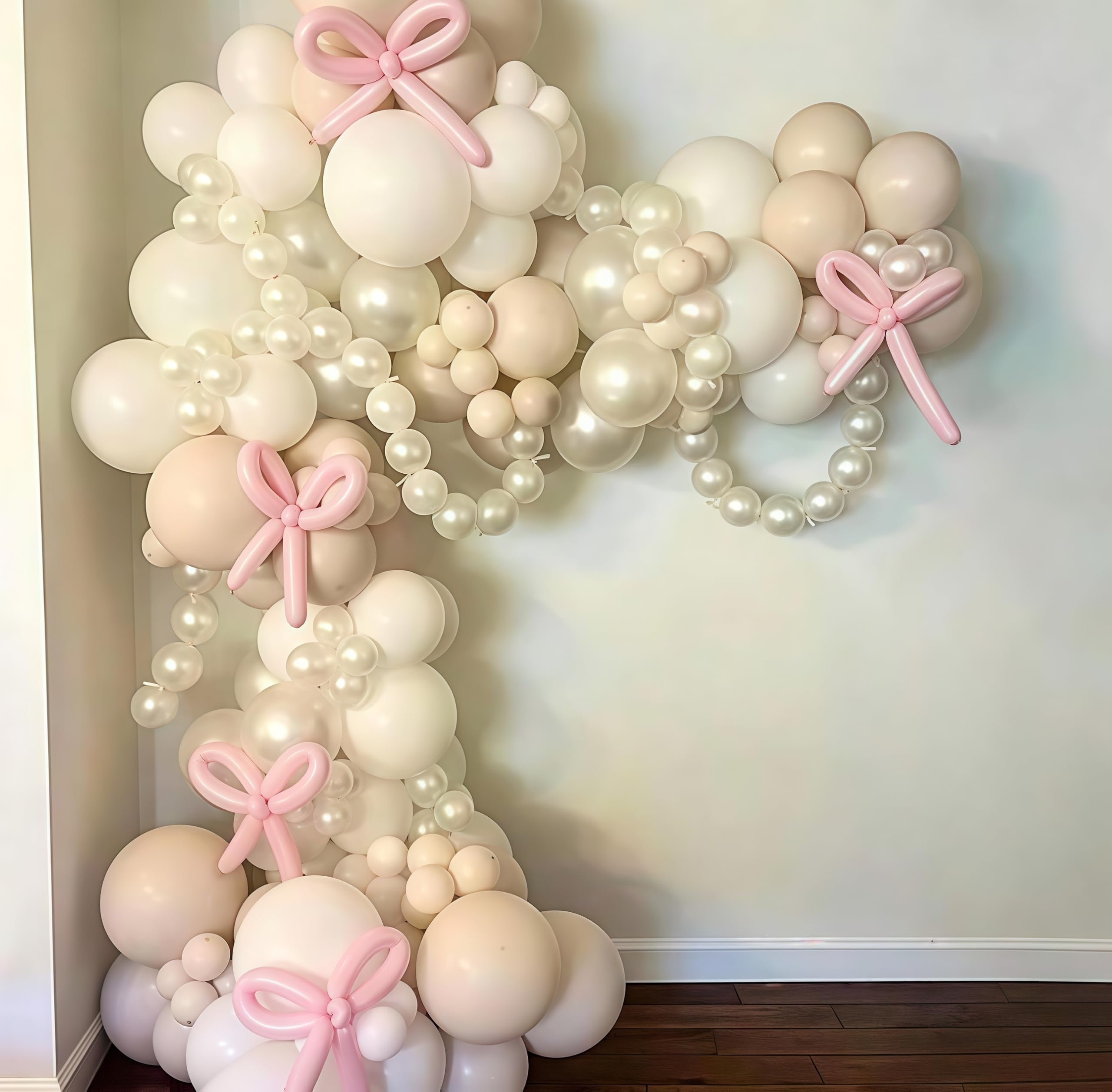 Govpy 100-Pack 6 Inch Pearl White Linking Balloons – Quick Link Tail for Easy Arch, Wall & Garland Decor
