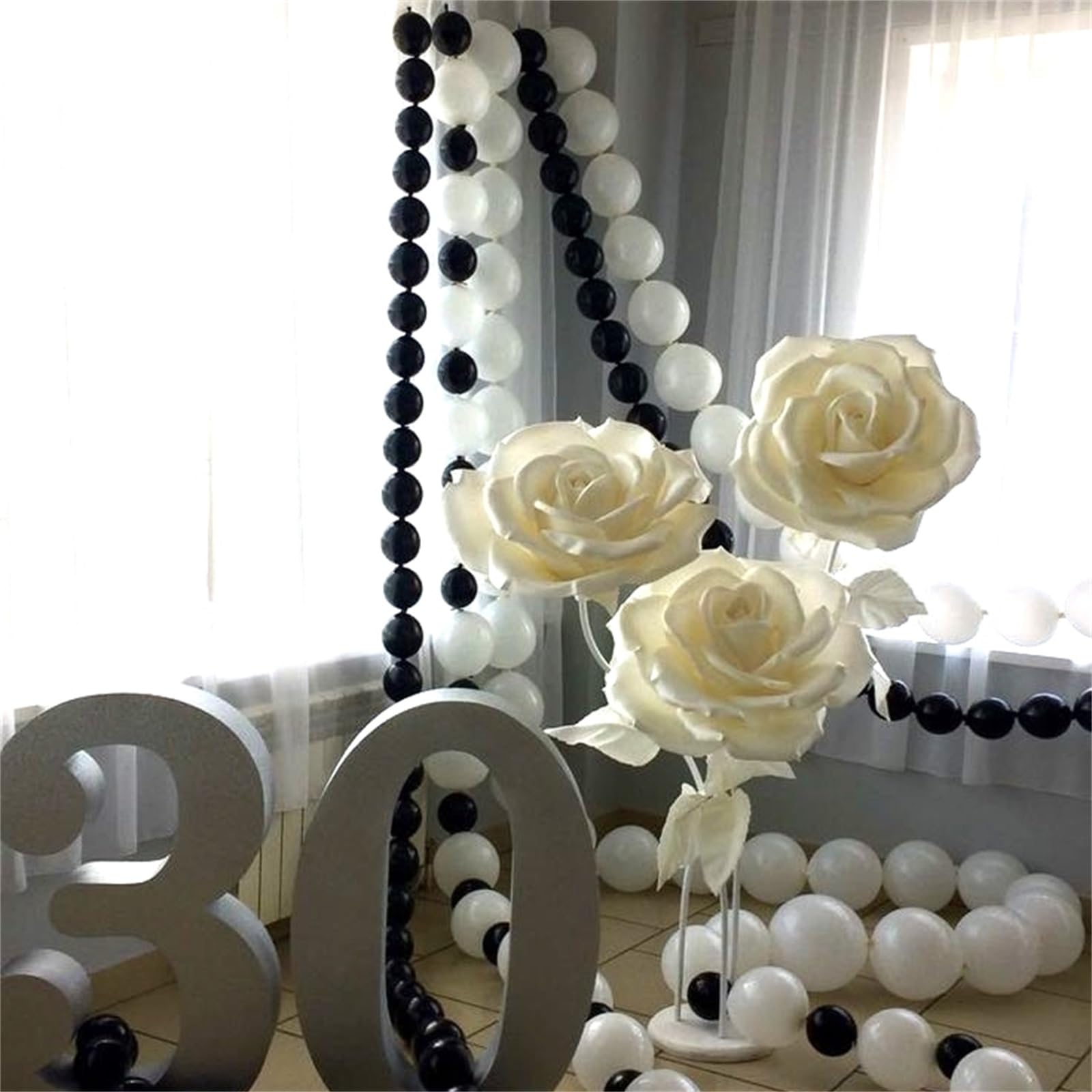Govpy 100-Pack White Quick Link Balloons (10 inch) – Easy Assemble Pearl Balloon Chain for Parties, Weddings, Birthdays