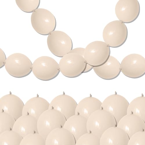Govpy 60-Pack 10-Inch Sand White Quick Link Balloons for Party Decorations