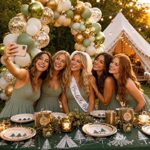 Govpy 60-Pack 12-Inch Green Gold White Latex Balloons – Retro Metallic Confetti Party Set