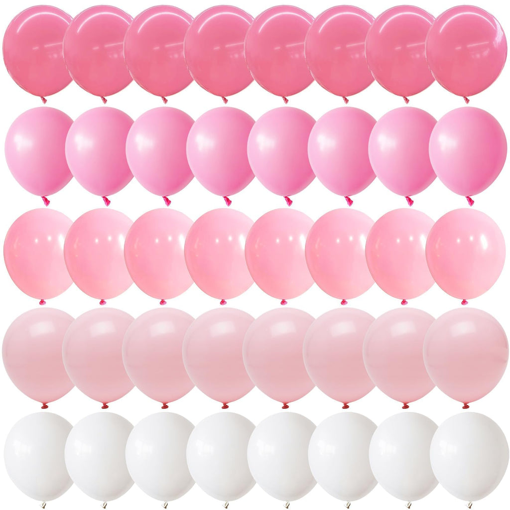 Govpy 60-Pack Pastel Pink and White Balloons with Bow Design for Parties