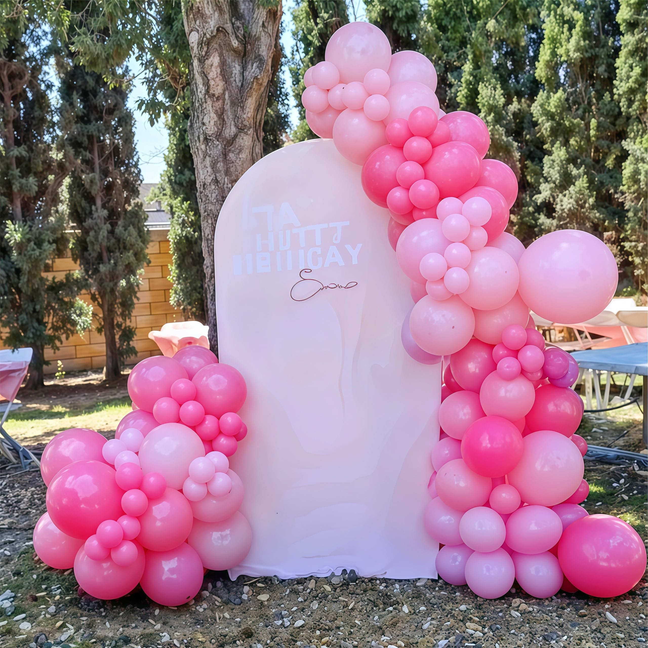 Govpy 60-Pack Pastel Pink and White Balloons with Bow Design for Parties