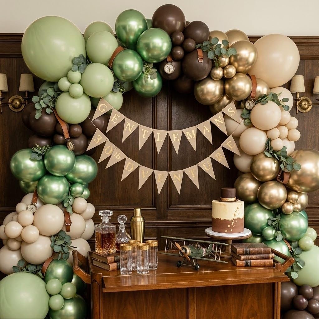 Govpy 60Pcs Sage Green Brown Camo Army Balloons for Woodland Party