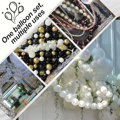 Govpy Clear Quick Link Balloons - 100 Pack 6 Inch Small Bubble Linking Balloons for Balloon Walls, Arches, and Party Decorations