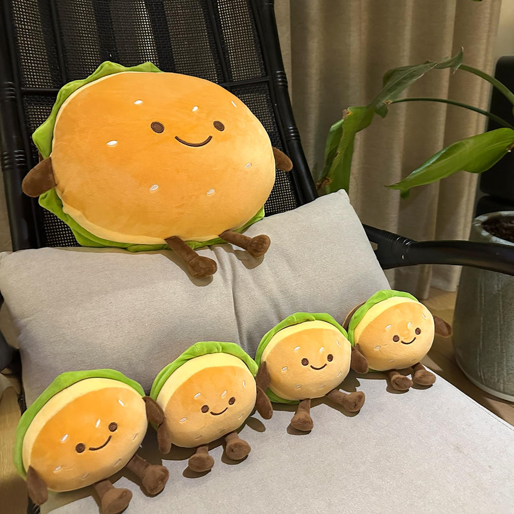 Goylmc 6-Inch Hamburger Plush Toy - Soft PP Cotton Stuffed Food Pillow for Kids