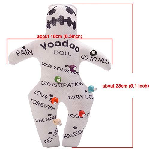 GRACEART 9-Inch Handsewn Voodoo Doll with 7 Skull Pins – Stress Relief Gag Gift (Style-A)