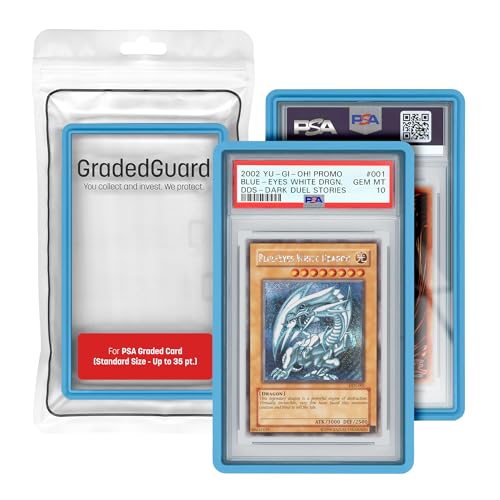 GradedGuard PSA Card Slab Protector Case - Blue, Impact Resistant TPU Holder for Standard PSA Slabs
