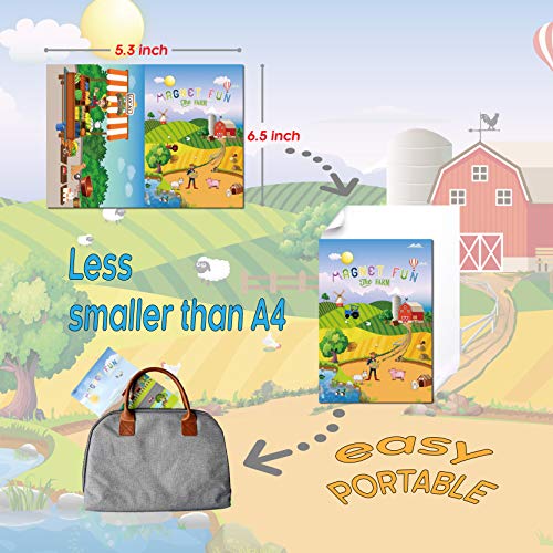 GRANDLMOON Magnetic Portable Playboard Farm Life – 58-Piece Travel Toy for Kids Ages 5+