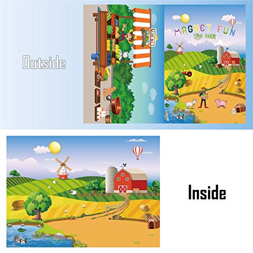 GRANDLMOON Magnetic Portable Playboard Farm Life – 58-Piece Travel Toy for Kids Ages 5+