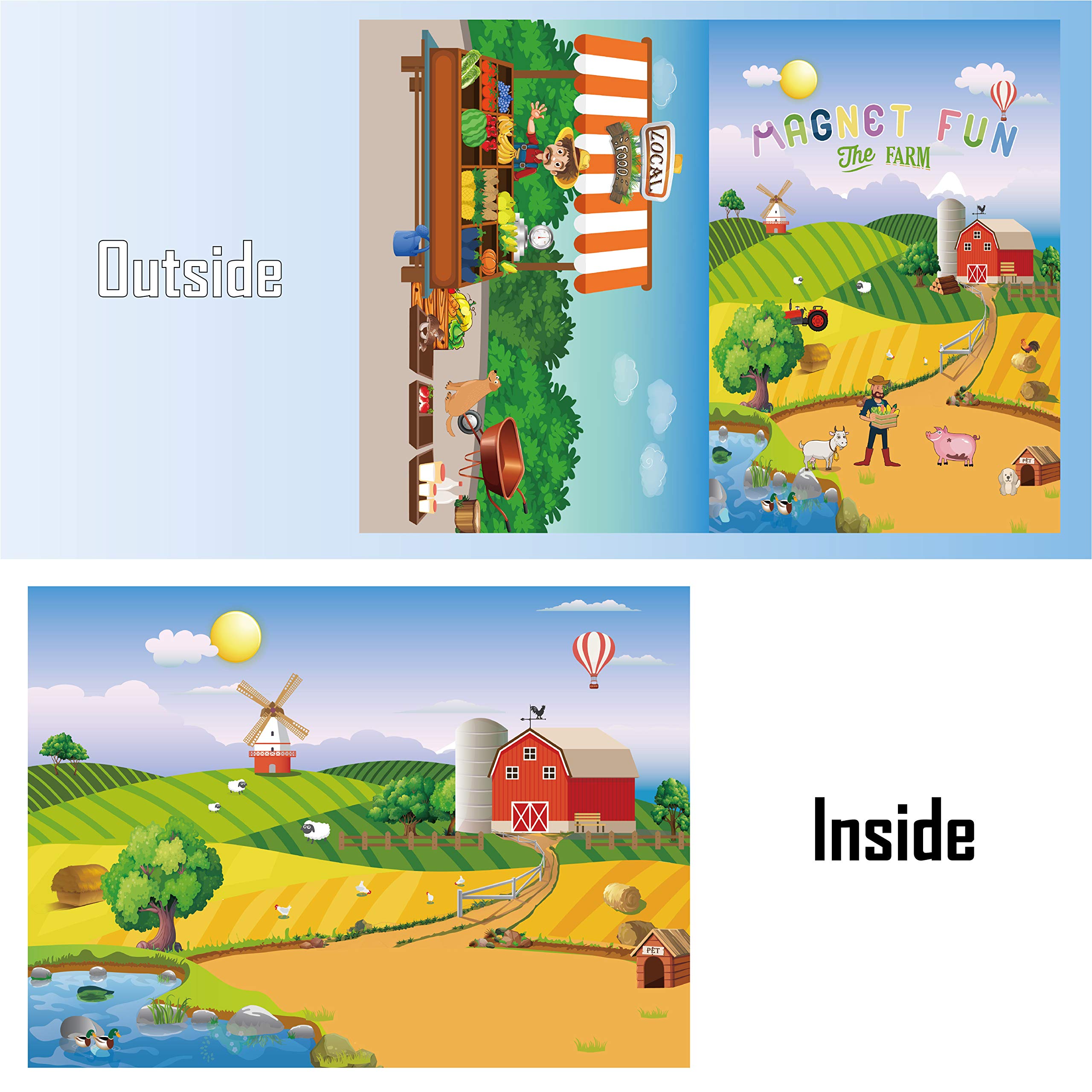 GRANDLMOON Magnetic Portable Playboard Farm Life – 58-Piece Travel Toy for Kids Ages 5+