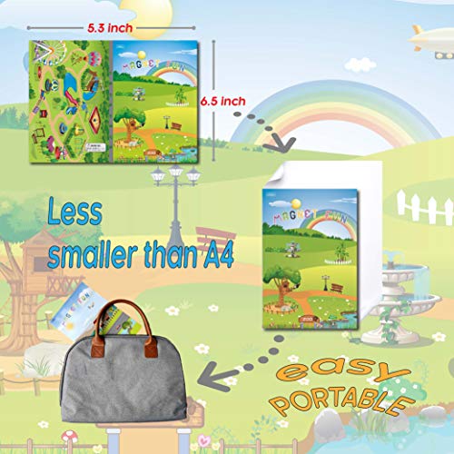 GRANDLMOON Magnetic Portable Playboard with 50 Animal Magnets – Zoo, Tree House, Amusement Park – Travel Toy for Toddlers (51 Pieces)