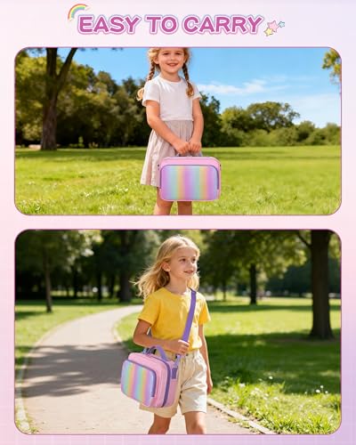 GRAOSO Zipper Card Binder 4 Pocket – Fits 400 Cards, Yoto Compatible, Pink with Rainbow Sequins