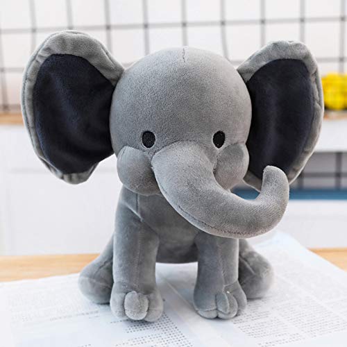 Gray 9-Inch Stuffed Elephant Plush Toy – Soft Polyester Cuddly Companion for Kids