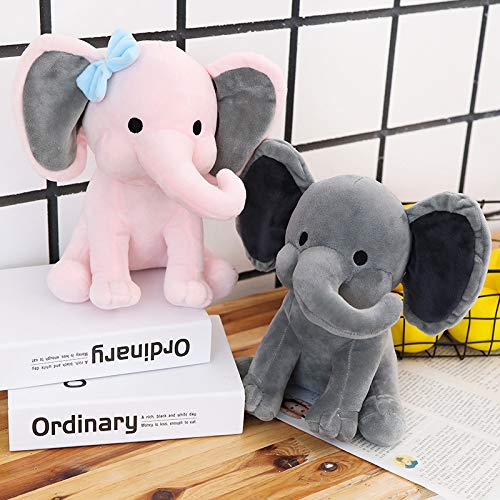 Gray 9-Inch Stuffed Elephant Plush Toy – Soft Polyester Cuddly Companion for Kids