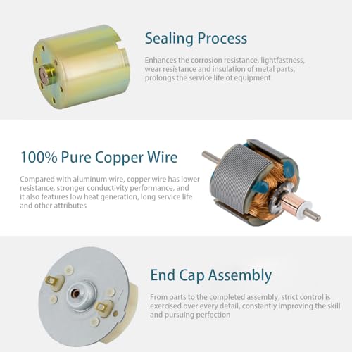 Greartisan DC 12V 30RPM High Torque Gear Motor with All-Metal Gears and D-Shaped Output Shaft