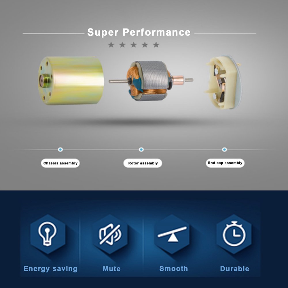 Greartisan DC 12V 50RPM High Torque Gear Motor with All-Metal Gears and D-Shaped Output Shaft