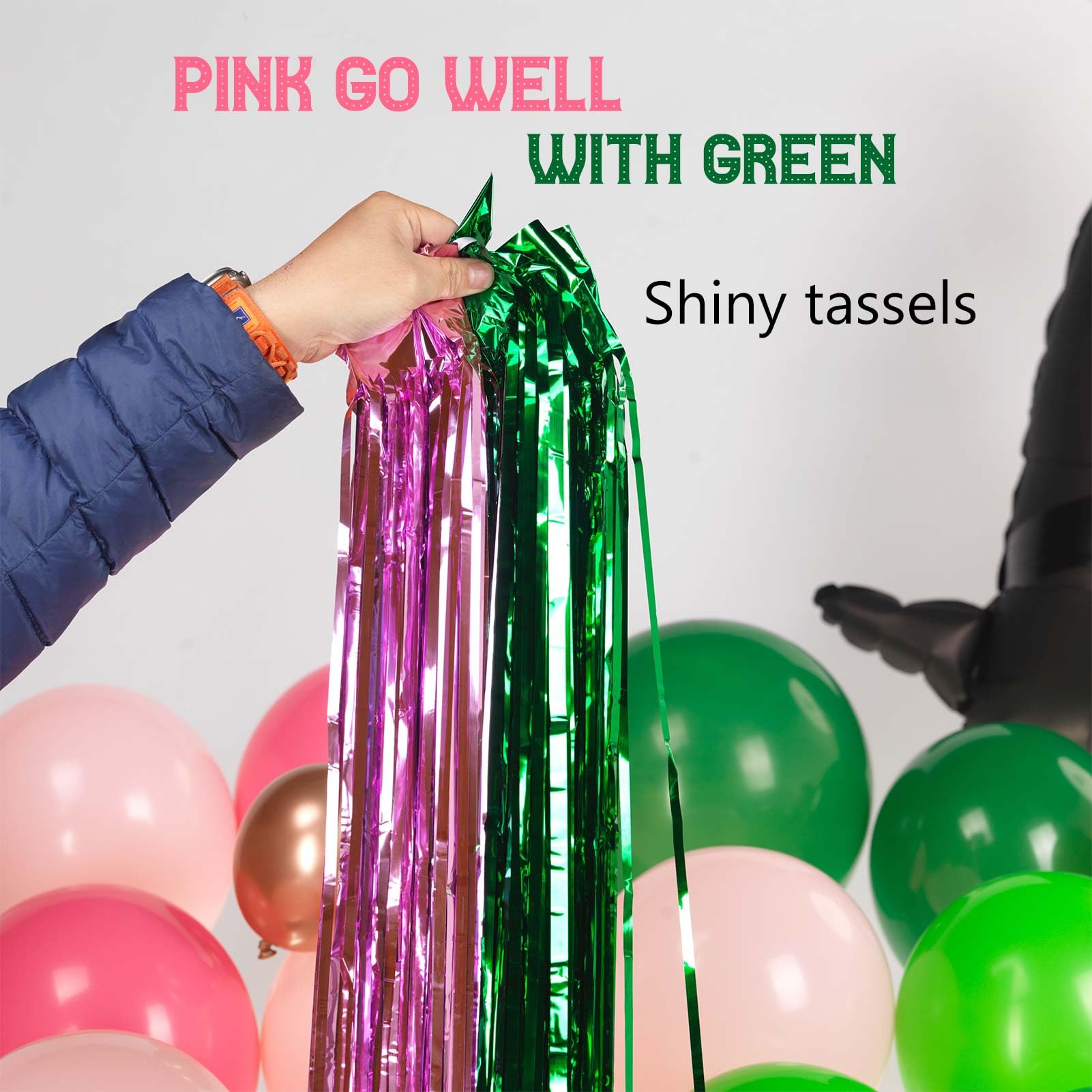 Green and Pink Balloon Garland Arch Kit, 120 Pieces with Wizard Hat Crown Mylar Balloons - Witch Themed Party Decoration