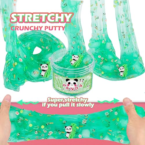 Green Clear Slime with Jelly Cubes and Charms – Crunchy Sensory Toy for Kids