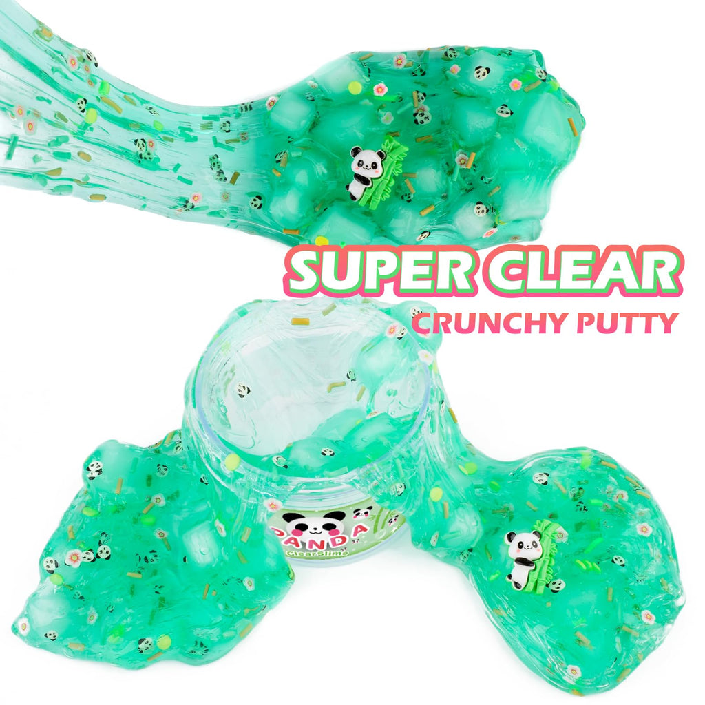 Green Clear Slime with Jelly Cubes and Charms – Crunchy Sensory Toy for Kids