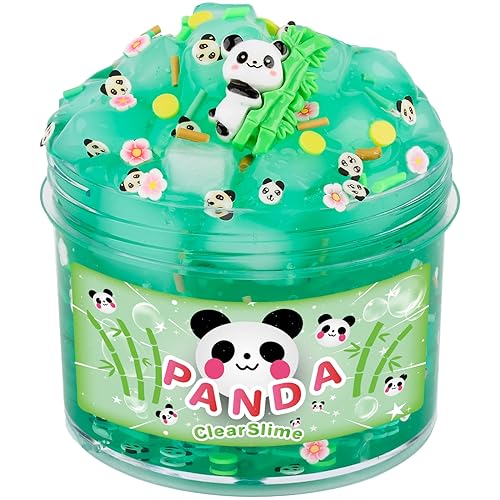 Green Clear Slime with Jelly Cubes and Charms – Crunchy Sensory Toy for Kids