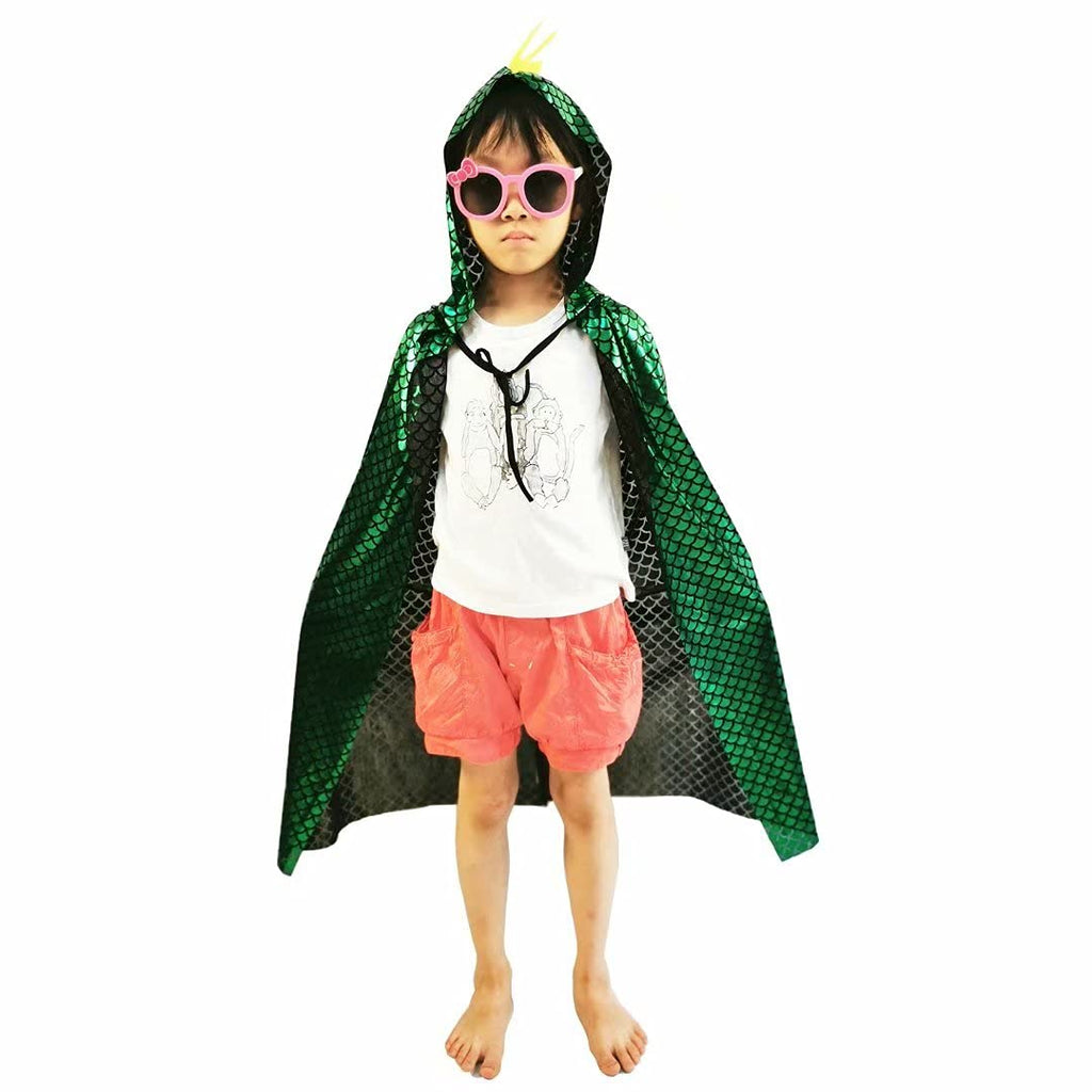 Green Dragon Dinosaur Cape for Kids 3-8 Years – QIAONIUNIU Halloween Costume