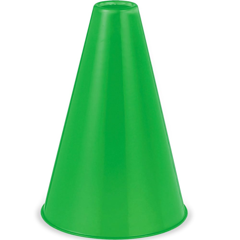 Green Plastic Megaphone – Lightweight, Eco-Friendly Party and Sports Noisemaker (8.25" x 6")