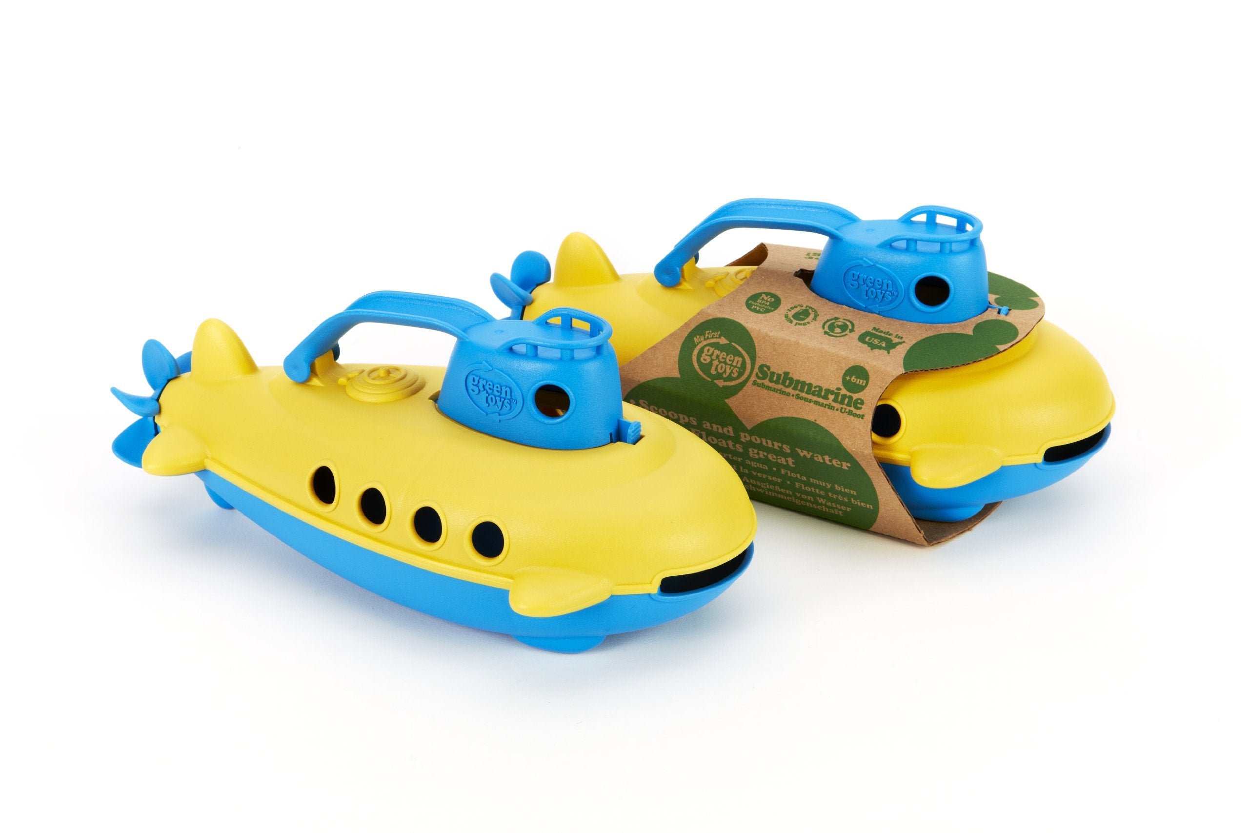 Green Toys Submarine – Eco-Friendly Bathtub Toy, Floating Pouring Boat for Kids 6 Months+