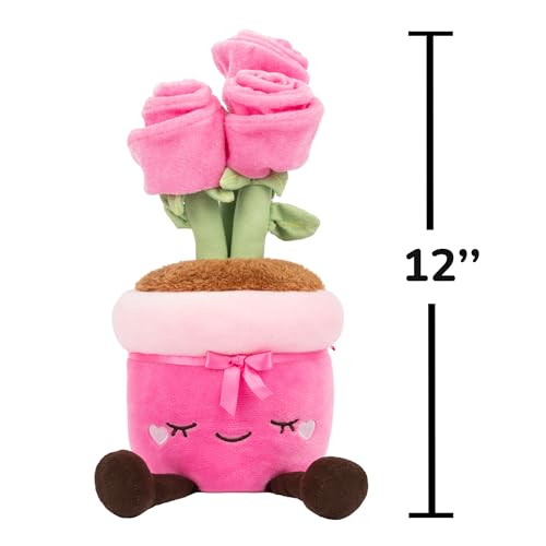Greenhouse by Russ 12-Inch Roses Plush - Soft Eco-Friendly Plush Toy with Cute Face