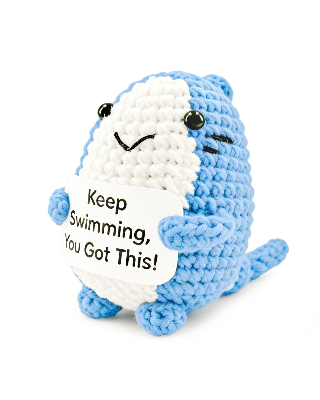 Grepacs Handmade Crochet Emotional Support Shark – Encouragement Gift for Graduation, Office Desk Decor, Birthday