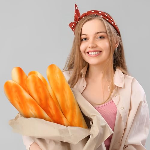 Gresorth 11-Inch Fake Bread Decor 2-Pack – Soft PU Artificial French Loaf for Kitchen, Play, & Photography Props