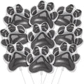 Grey Dog Paw Foil Balloons – 9 Pack, 28x26 Inches, Self-Sealing Aluminum Balloons for Puppy Birthday Parties