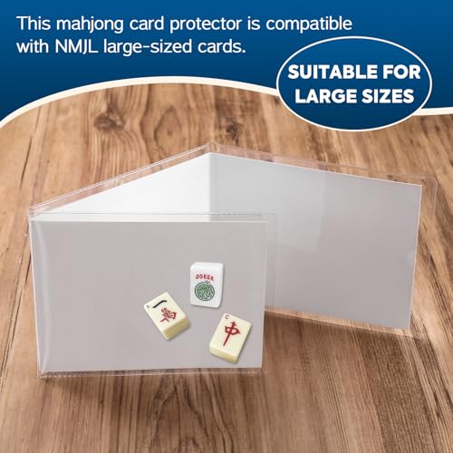 GRKNOA Protective Sleeves for Large Mahjong Cards (2025-2026) - 4 Pack