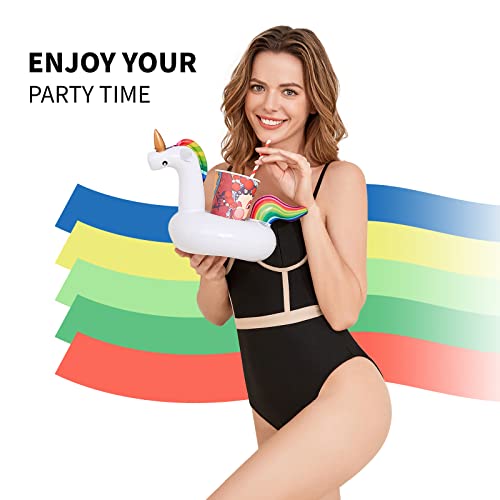 GRNVDWN 16-Pack Inflatable Drink Holders – Pool Floats for Parties, Beach, Hot Tub & Bath Toys
