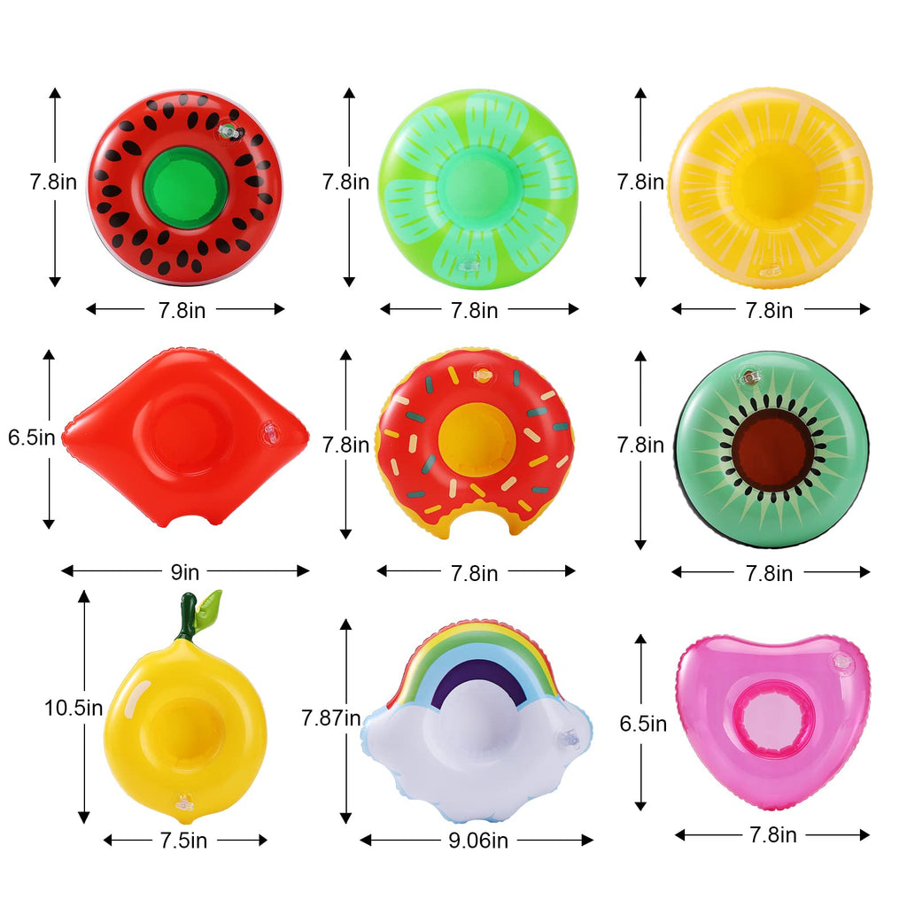 GRNVDWN 16-Pack Inflatable Drink Holders – Pool Floats for Parties, Beach, Hot Tub & Bath Toys